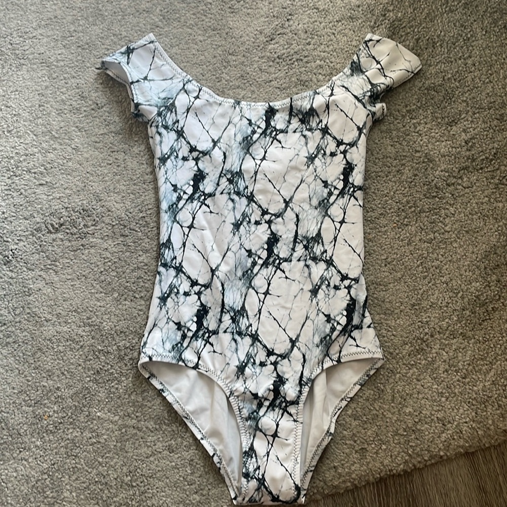 Chameleon Leotard/White Marble